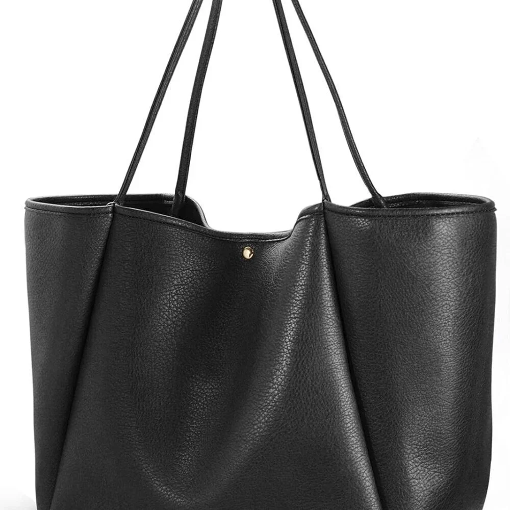 Oversize Pu Leather Tote Women Weekender Bag Travel Shopper Handbag